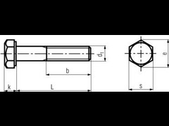 DIN 931 - śruby z łbem sześciokątnym-Gwint na części długości trzpienia